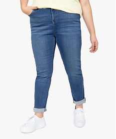 jean femme grande taille coupe slim aspect use gris pantalons et jeansA655401_1