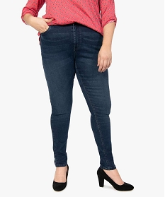 jean femme grande taille coupe slim taille normale confort bleu pantalons et jeansA655501_1