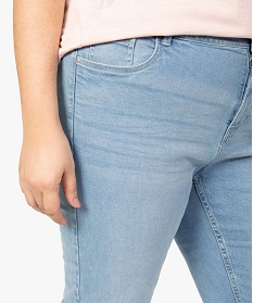 jean femme grande taille coupe straight stretch a taille reglable bleu pantalons et jeansA655701_2