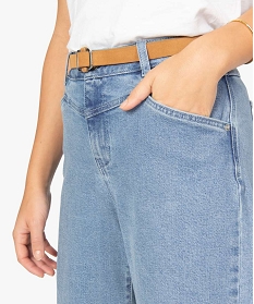 jean femme coupe ample avec ceinture amovible grisA656001_3