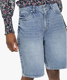 bermuda femme en jean coupe large - lulucastagnette bleu shortsA656801_2