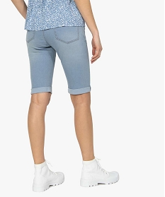 bermuda femme en jean avec revers blanc chine shortsA656901_3