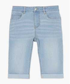bermuda femme en jean avec revers bleu shortsA656901_4