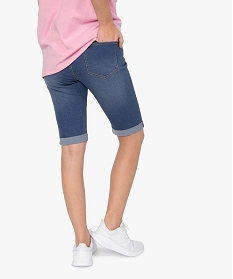 bermuda femme en jean avec revers gris shortsA657001_3