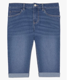 bermuda femme en jean avec revers gris shortsA657001_4