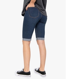 bermuda femme en jean avec revers bleu shortsA657101_3