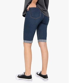 bermuda femme en jean avec revers bleuA657101_3