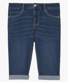 bermuda femme en jean avec revers bleuA657101_4