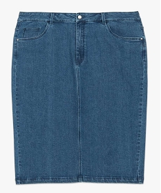 jupe femme grande taille en jean fendue bleu jupes en jeanA657201_4