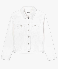 veste femme en denim coupe cintree blanc vestesA657701_4