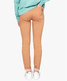 pantalon femme coupe slim en toile extensible brun pantalonsA658301_3