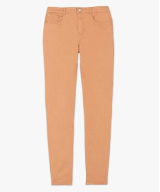 pantalon femme coupe slim en toile extensible brun pantalonsA658301_4