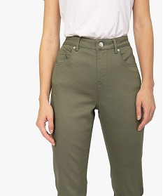 pantalon femme coupe regular en stretch vert pantalonsA658701_2