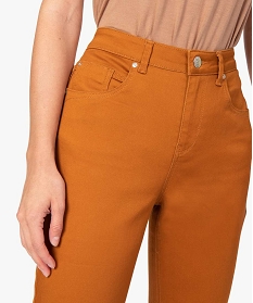 pantalon femme coupe regular en stretch brun pantalonsA658801_2