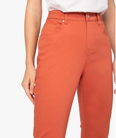 pantalon femme coupe regular en stretch orange pantalonsA658901_2