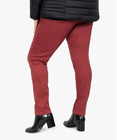 pantalon femme grande taille coupe slim en toile extensible rouge pantalons et jeansA659301_3