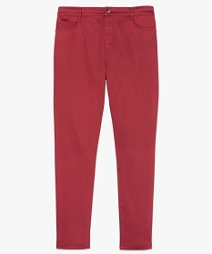 pantalon femme grande taille coupe slim en toile extensible rouge pantalons et jeansA659301_4