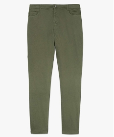 pantalon femme grande taille coupe slim en toile extensible vert pantalons et jeansA659401_4