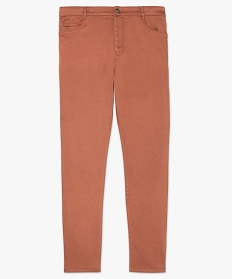 pantalon femme coupe slim en toile extensible brun pantalons et jeansA659501_4