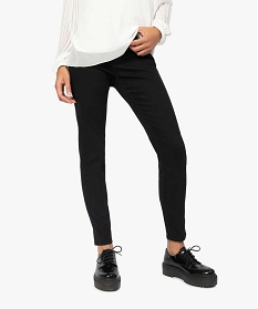 pantalon femme facon jean coupe slim noirA659601_1