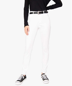 pantalon femme facon jean coupe slim blancA659701_2