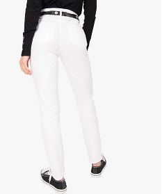 pantalon femme facon jean coupe slim blanc pantalonsA659701_3