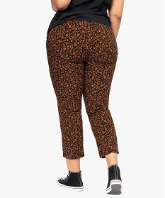 pantalon femme grande taille large et fluide imprime a taille elastiquee imprime pantalons et jeansA662601_3
