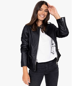 veste femme esprit biker avec zips metalliques noir vestesA667701_2