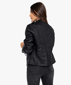 veste femme esprit biker avec zips metalliques noir vestesA667701_3