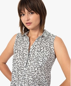 chemise femme imprimee sans manches imprimeA669201_2