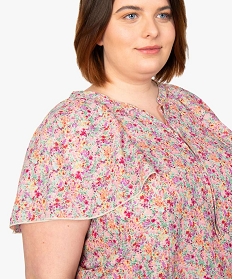 blouse femme grande taille imprimee avec volants sur les epaules imprime chemisiers et blousesA670701_2