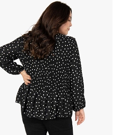 blouse femme grande taille en voile plisse a motifs imprime chemisiers et blousesA671801_3