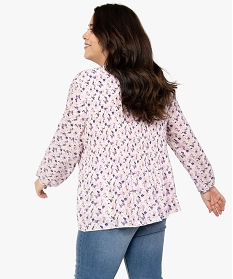blouse femme grande taille en voile plisse a motifs imprimeA671901_3