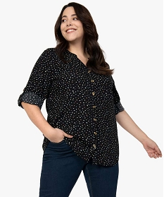 blouse femme grande taille imprimee a manches 34 imprime chemisiers et blousesA672601_1