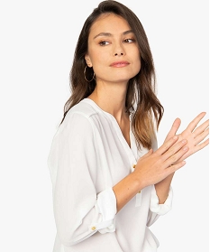 blouse femme en voile avec manches retroussables beige blousesA672801_2