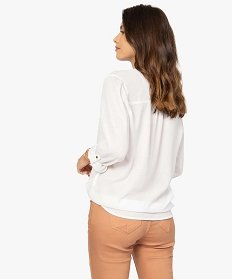 blouse femme en voile avec manches retroussables beige blousesA672801_3