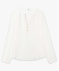 blouse femme en voile avec manches retroussables beige blousesA672801_4