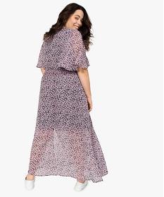 robe femme imprimee longue avec taille smockee imprime robesA675701_3