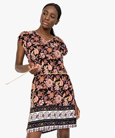 robe femme imprimee forme loose avec ceinture a nouer imprime robesA676101_1