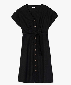 robe femme boutonnee en linviscose noirA678001_4