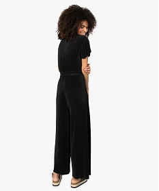combinaison pantalon femme en matiere plissee noirA679901_3
