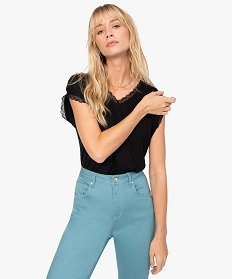 PANTALON BLACK USED TEE-SHIRT NOIR:40289541341-Viscose////