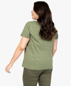 tee-shirt femme grande taille a col v et details brillants vert t-shirts col vA689001_3