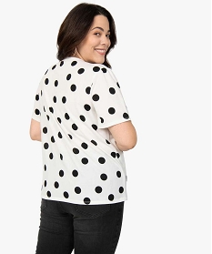 tee-shirt femme grande taille a pois et col v imprime t-shirts col vA691201_3