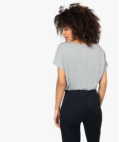 tee-shirt femme paillete avec epaules fantaisie gris t-shirts manches courtesA692201_3