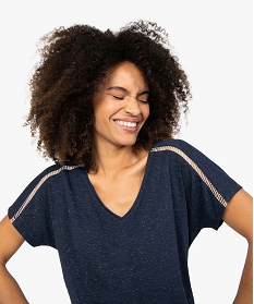 tee-shirt femme paillete avec epaules fantaisie bleuA692401_2