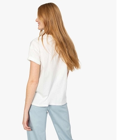 tee-shirt femme a manches courtes avec message - disney blanc t-shirts manches courtesA693501_3