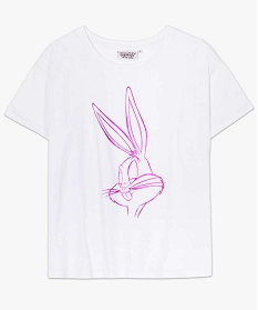 tee-shirt femme avec motif bugs bunny – looney tunes blanc t-shirts manches courtesA693701_4