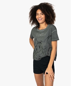 tee-shirt femme avec motif xxl – tom and jerry gris t-shirts manches courtesA694001_1