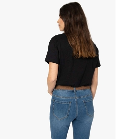 tee-shirt femme avec motif photo – stranger things noir t-shirts manches courtesA695801_3